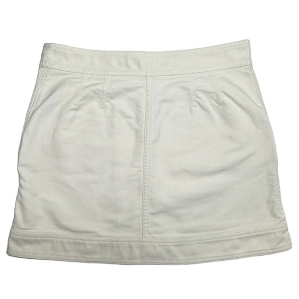 MARC JACOBS | Y2K Off White Heavy Cotton Full Zip Front Large Snaps Mini Skirt